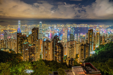 Naklejka premium Skyline Hong Kong