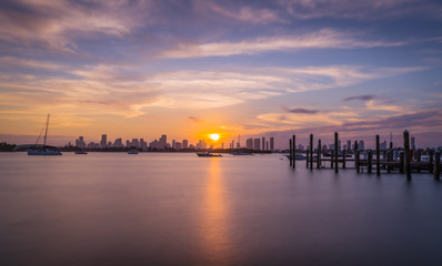 sunset water sea sky night landscape city sun shore dusk boat harbor cloud bridge nature dawn dock ocean building port florida © Alberto GV PHOTOGRAP