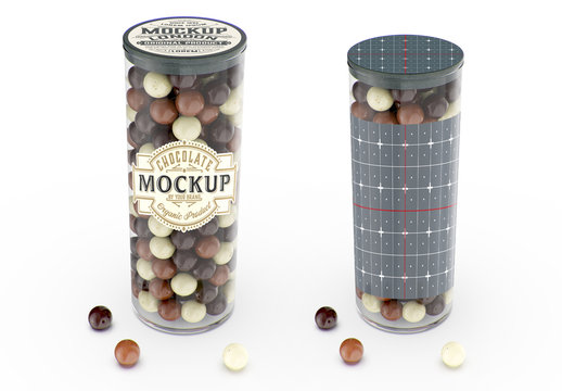 Jar with Chocolate Balls Mockup