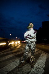 Fototapeta na wymiar environmental disaster man wearing gas mask