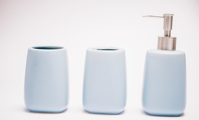 set of cosmetic bottles