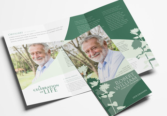 Trifold Brochure Layout for Funeral Home Programs