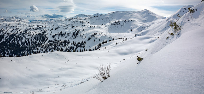 Planneralm skiing resort in winter,  Austrian Alps