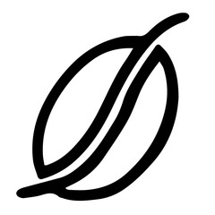 Logo illustration. Coffee bean line icon. Outline and solid vector sign, linear and full pictogram isolated on white.