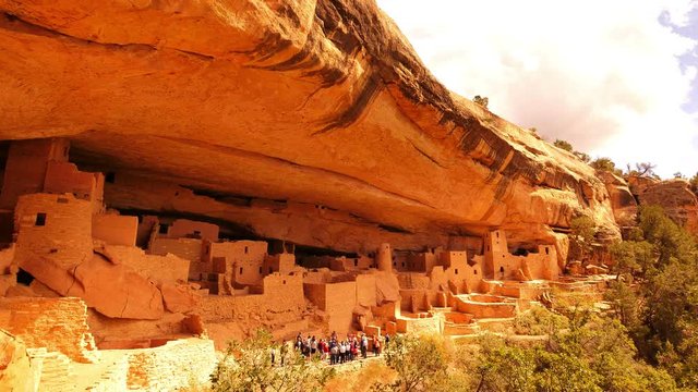 Mesa Verde National Park Cliff Palace Native American Ruins in Colorado USA