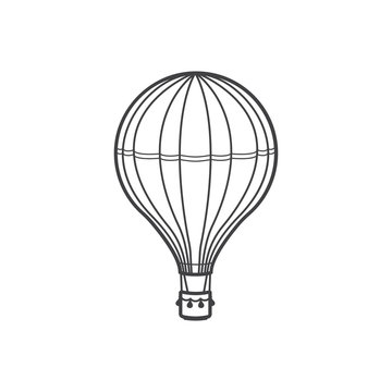 Hot air balloon icon illustration