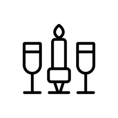 Champagne icon vector. Thin line sign. Isolated contour symbol illustration