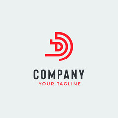 letter d monogram logo template in simple minimialist style