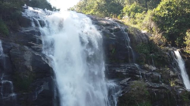 Wachirathan waterfall : waterfall in doi inthanon national park, Chiang mai,Thailand