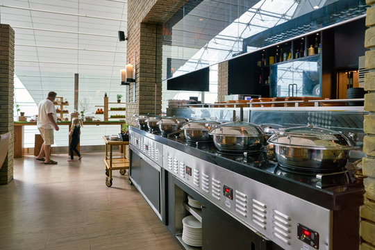 DUBAI, UAE - CIRCA JANUARY 2019: Interior Shot Of Cadiz Tapas Bar At Dubai International Airport.