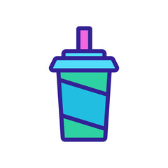 fizzy drink icon vector. Thin line sign. Isolated contour symbol illustration