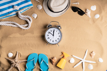 Alarm Clock On Beach