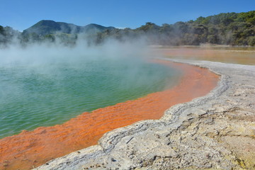 Geothermal pond in Waiotapu, New Zealand