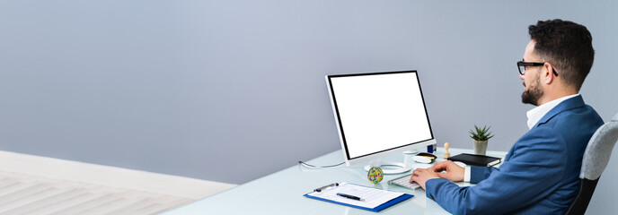 Businessman Working At Workplace