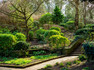 Peasholm Park, Scarborough, on a sunny spring day, North Yorkshire, England