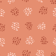 Hand drawn stylish modern seamless abstract pattern with abstract shapes, scandinavian design style. Vector illustration