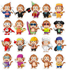 Cute monkey cartoon mascot