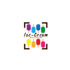 ice cream dessert icon logo brand design graphic object