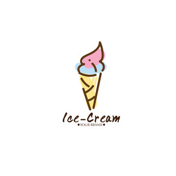 ice cream dessert icon logo brand design graphic object