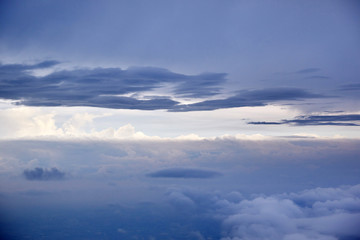 Clouds seen from an airplane.