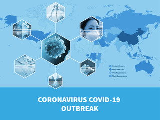 Coronavirus (Covid-19) outbreak background for printing, web design banner for new Corona virus...