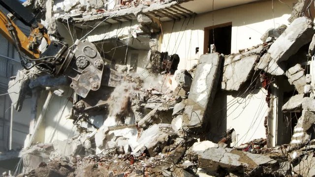 Demolution Destruction an Old House Building