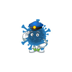 A character design of coronavirus desease working as a Police officer