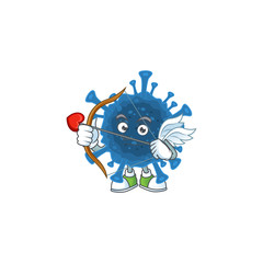 A lovely coronavirus desease Cupid with arrow and wings