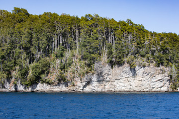 Obraz premium View of the Quetrihue Peninsula in Villa la Angostura, Patagonia Argentina