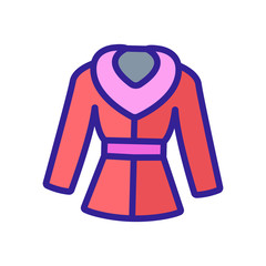 Warm jacket icon vector. Thin line sign. Isolated contour symbol illustration