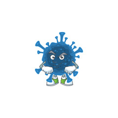Coronavirus desease mascot icon design style with Smirking face