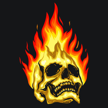 skull fire vector