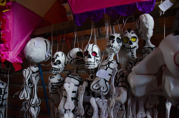 Skeleton puppets on the Day of the Dead