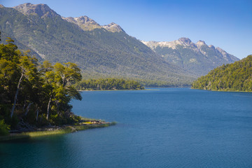 Naklejka na ściany i meble View of Correntoso Lake, Pataogonia Argentina. Seven lakes sightseeing road
