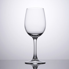 Empty glass clean isolated on white square