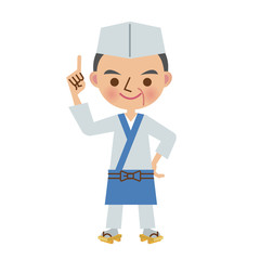 指差しをする板前・料理人