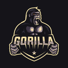 Gorilla logo design vector