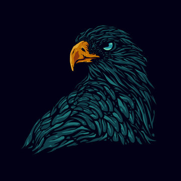Eagle head illustration vector logo design