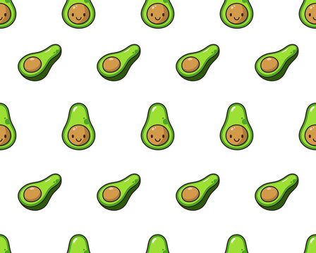 avocado pattern cartoon cute illustration. can use for baby kids children clothes fabric