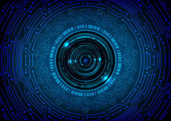 Blue eye cyber circuit future technology concept background