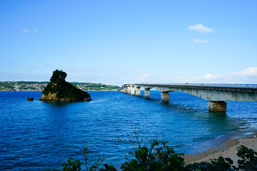 Obraz premium 古宇利大橋 沖縄県観光スポット 日本