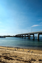 Fototapeta na wymiar San Remo bridge connecting Phillip Island with San Remo area