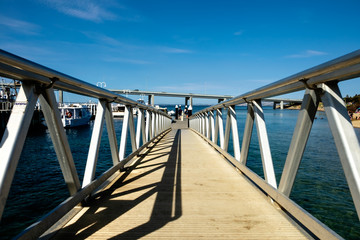 A bridge connecting dock yard and pier