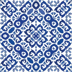 Portuguese ornamental azulejo ceramic.