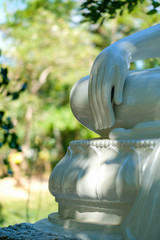 Closeup hand  Buddha statue in temple Phra chao yai lue chai