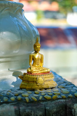 Closeup golden  Buddha statue in temple Phra chao yai lue chai