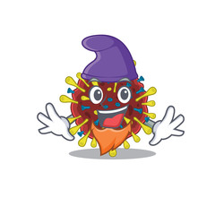 Cute and funny corona virus molecule cartoon character dressed as an Elf