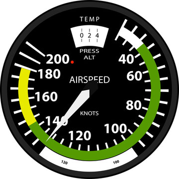 aviation speed indicator isolated on transparent background