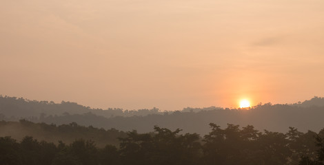  Beautiful nature and fog on the reservoir at Jedkod-Pongkonsao Natural Study in Saraburi Thailand	