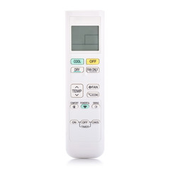 White remote control for air conditioner isolated on white